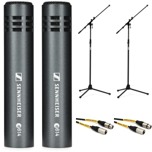 Sennheiser e 614 Small-diaphragm Condenser Microphone Bundle with Stands and Cables - Pair