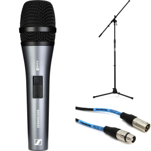 Sennheiser e 845-S Supercardioid Dynamic Microphone Bundle with Stand and Cable