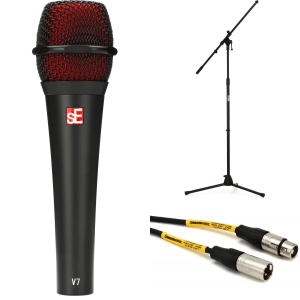 sE Electronics V7 Supercardioid Dynamic Handheld Vocal Microphone Bundle - Black