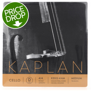 D'Addario KS512 Kaplan Cello D String - 4/4 Scale Medium Tension
