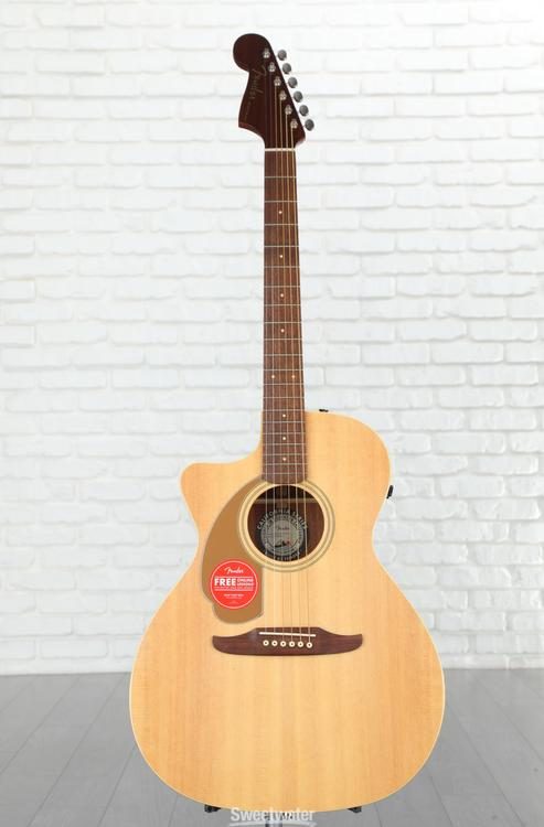 Fender Newporter Player Left-handed Acoustic-electric Guitar - Natural  Sapele
