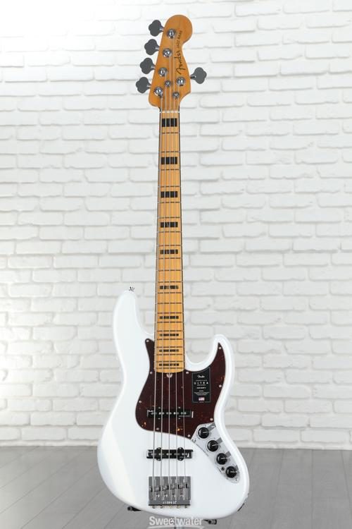 Fender American Ultra Jazz Bass V - Arctic Pearl with Maple Fingerboard