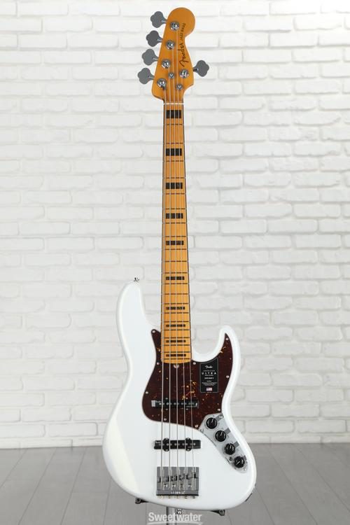 Fender American Ultra Jazz Bass V - Arctic Pearl with Maple Fingerboard