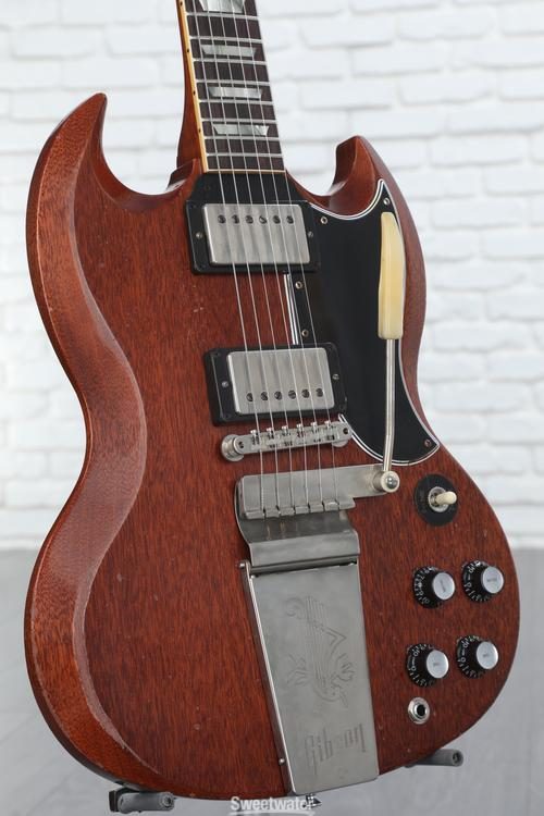 Gibson Custom 1964 SG Standard Reissue w/ Maestro Vibrola Electric Guitar -  Murphy Lab Heavy Aged Faded Cherry