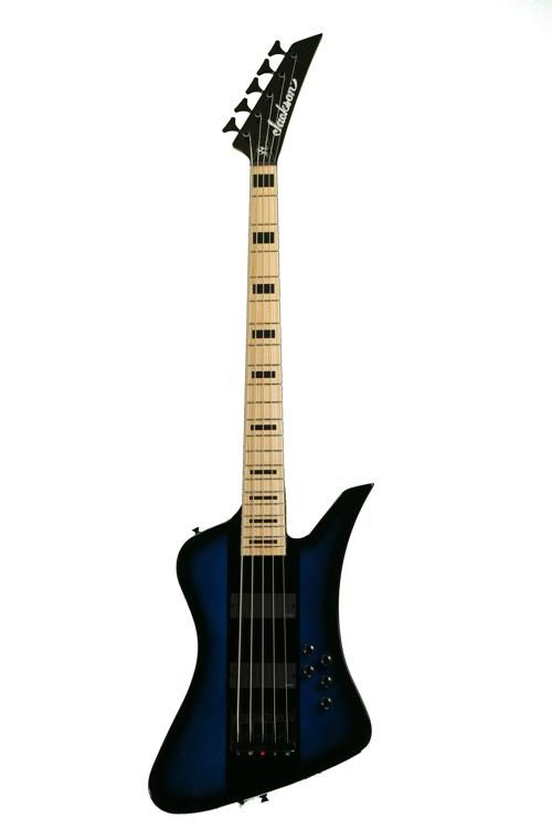 Jackson David Ellefson Kelly Bird V Signature Bass Guitar - Blue Stripe