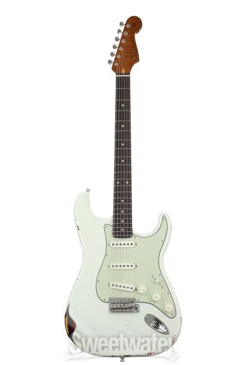 GT11 Relic Stratocaster - Olympic White/3-Tone Sunburst