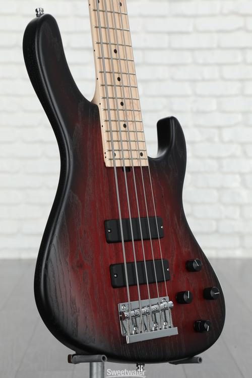 Sadowsky MetroLine 24-fret Modern Bass, Swamp Ash Body, 5-string - Burgundy  Blackburst Transparent Satin