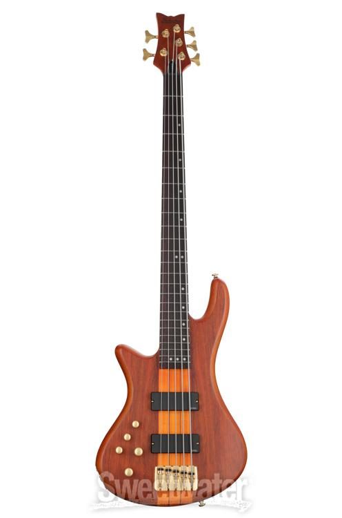 Schecter Stiletto Studio 5 Left-handed Bass Guitar - Honey Satin