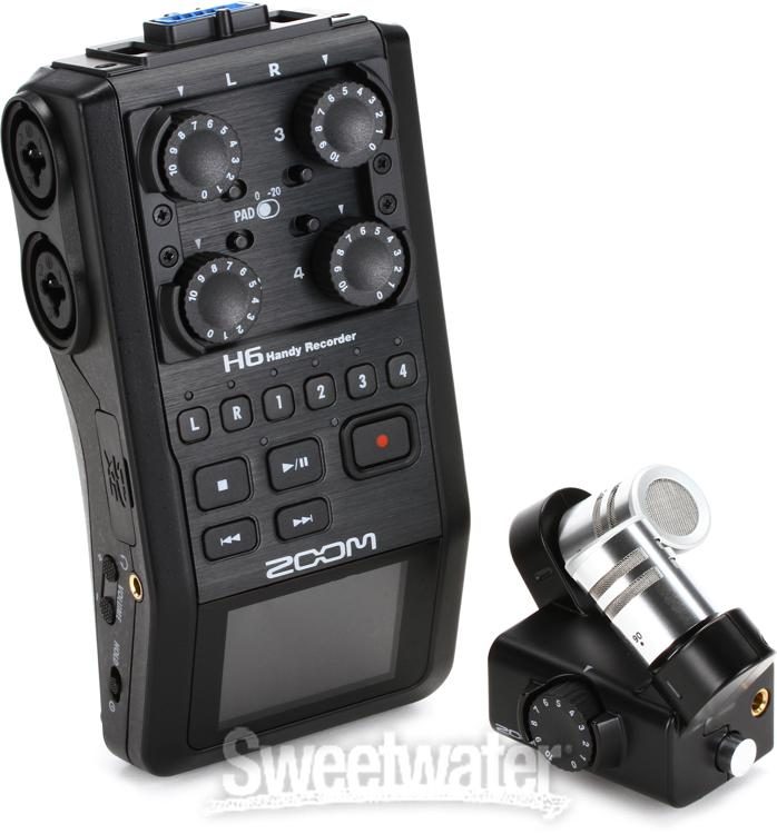 Zoom H6 All Black 4-Person Podcast Mic Kit with Handy Recorder