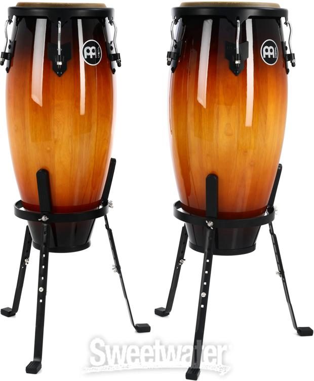 Meinl Percussion Headliner Series Conga Set with Basket Stands - 10/11 inch  Vintage Sunburst