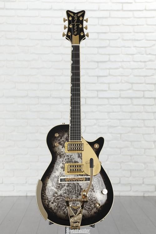 Gretsch G6134TG Limited-edition Paisley Penguin Electric Guitar -  Blackburst over Black and Silver Paisley Sparkle