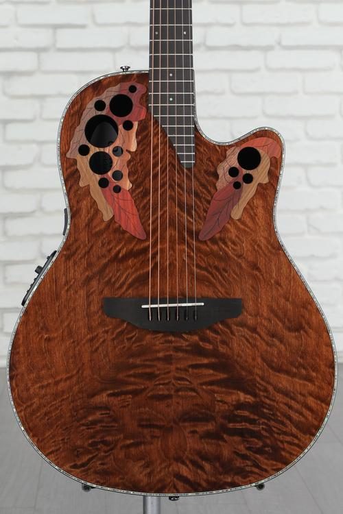 Ovation Celebrity Elite Plus CE44P-TGE Mid-Depth Acoustic-Electric Guitar -  Dark Tiger Eye