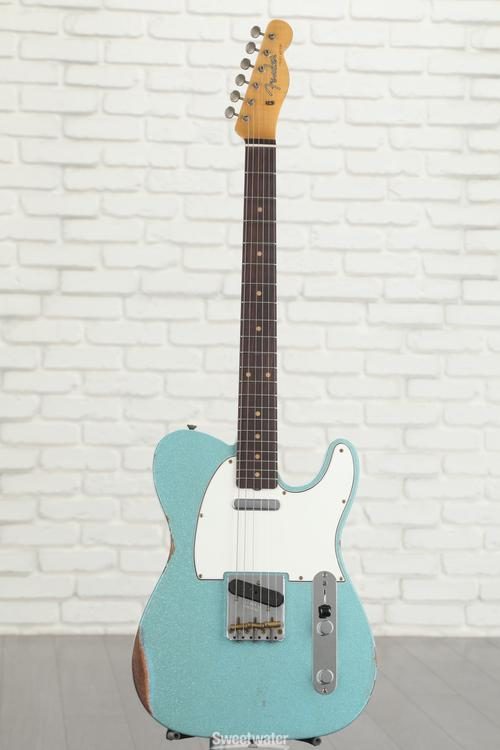 Fender Custom Shop Limited-edition '61 Telecaster Relic Electric Guitar -  Aged Blue Sparkle