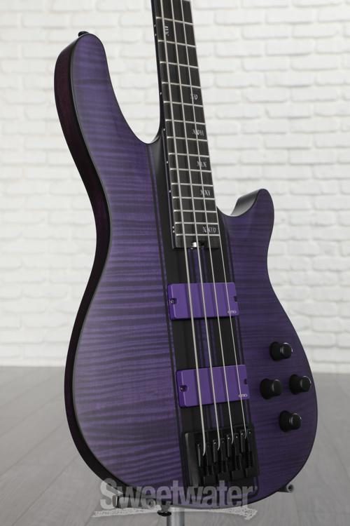 Schecter C-4 GT Bass Guitar - Satin Trans Purple | Sweetwater