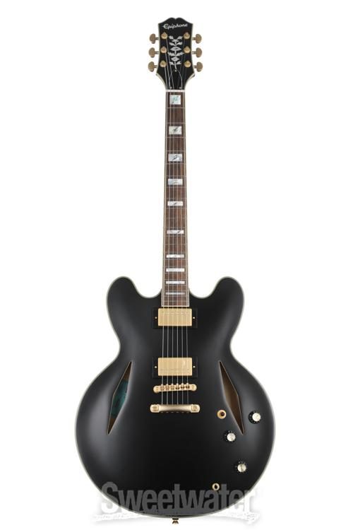 Epiphone Emily Wolfe Sheraton Stealth Semi-Hollow Electric Guitar - Black  Aged Gloss