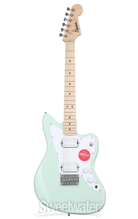 Squier Mini Jazzmaster HH Electric Guitar- Surf Green with Maple Fingerboard