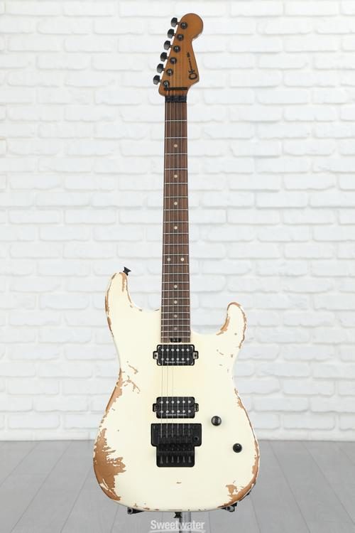 Charvel Pro-Mod Relic San Dimas Style 1 HH FR PF Electric Guitar -  Weathered White | Sweetwater