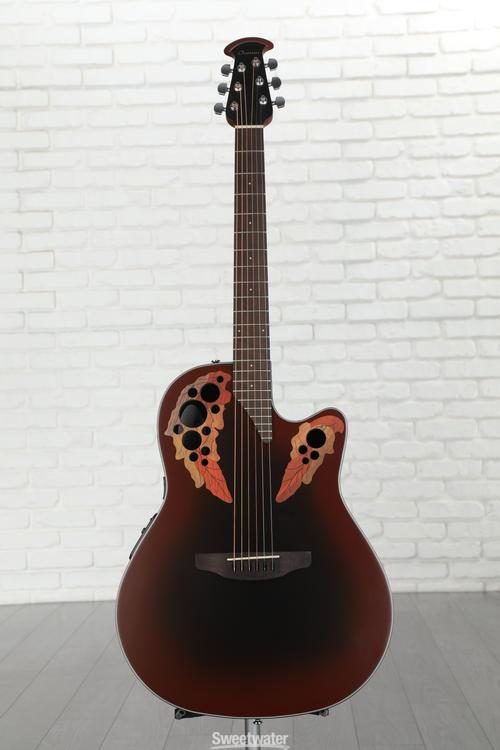 Ovation Celebrity Elite CE44-RRB Mid-depth Acoustic-electric Guitar -  Reverse Red Burst