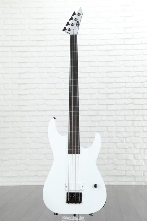 ESP LTD M-4 Arctic Metal Bass Guitar - Snow White Satin | Sweetwater