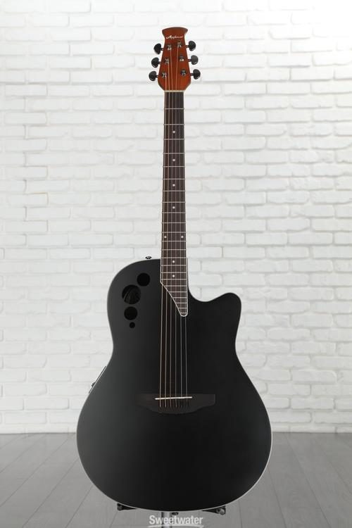 Ovation Applause AE44-5S Mid-depth Acoustic-electric Guitar - Black Satin