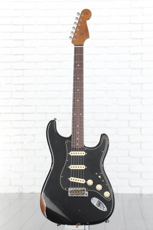Black Roasted Dual-Mag Strat Relic - Aged Black - Sweetwater