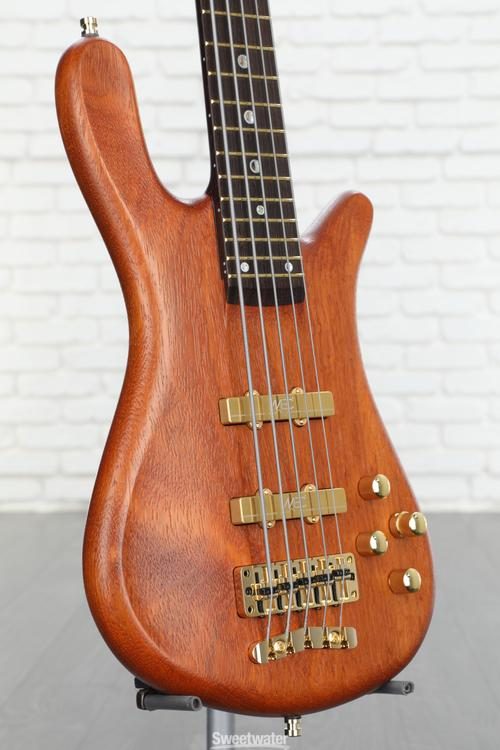 Warwick Masterbuilt Streamer Stage II 5-string Electric Bass Guitar - Amber  Transparent Satin