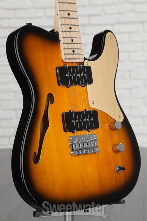 Squier Paranormal Cabronita Telecaster Thinline - 2-Color Sunburst with  Gold Anodized P