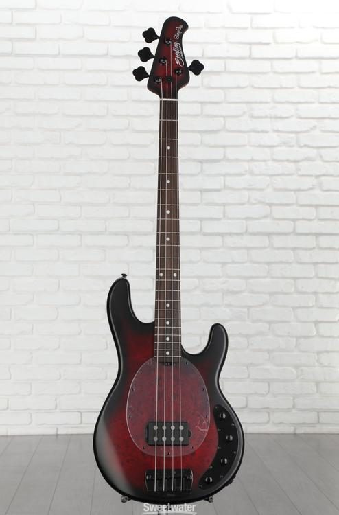 Sterling By Music Man StingRay RAY34 Bass Guitar - Dark Scarlet Burst Satin