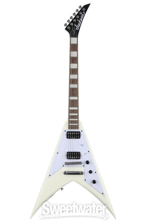 ギター Jackson King V White with Black Jackson JS Series JS32 King V Electric Guitar - White With