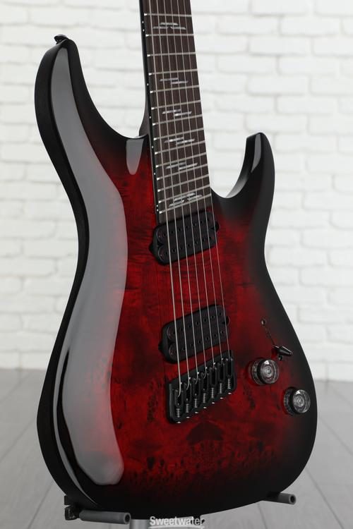 Schecter Omen Elite-7 Multiscale Electric Guitar - Black Cherry Burst