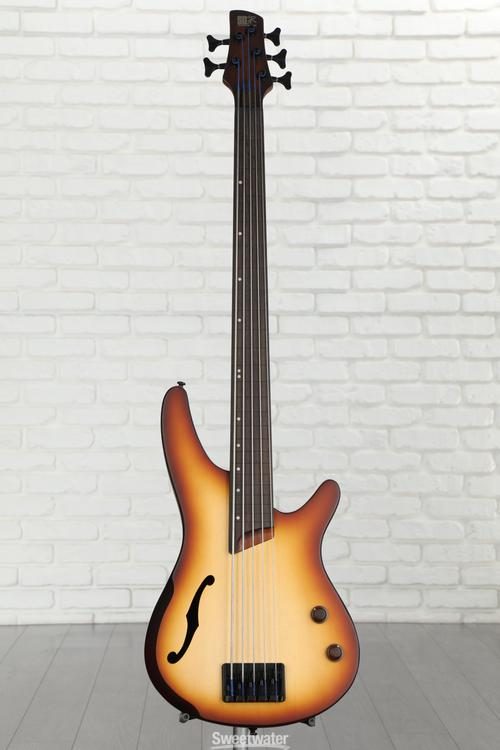 Ibanez SRH505F Fretless Bass Guitar - Natural Browned Burst Flat