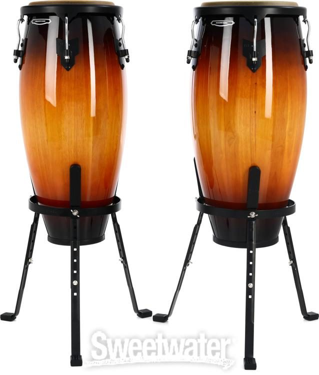 Meinl Percussion Headliner Series Conga Set with Basket Stands - 10/11 inch  Vintage Sunburst