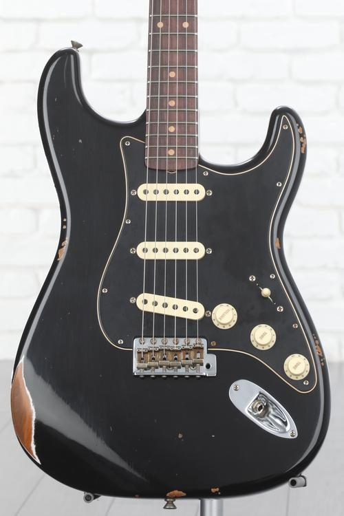 Black Roasted Dual-Mag Strat Relic - Aged Black - Sweetwater