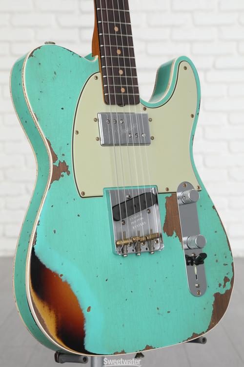 Fender Custom Shop Limited-edition Cunife Telecaster Custom Heavy Relic  Electric Guitar - Aged Sea Foam Green Over 3-color Sunburst