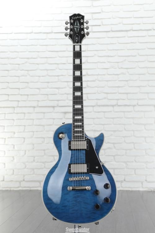 Epiphone Les Paul Custom Electric Guitar - Viper Blue, Sweetwater 