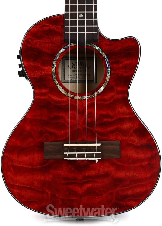 Lanikai QM-RDCET Tenor Ukulele with Cutaway & Electronics - Red Stain