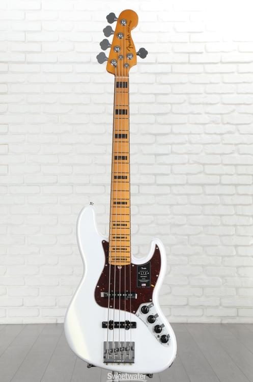 Fender American Ultra Jazz Bass V - Arctic Pearl with Maple Fingerboard