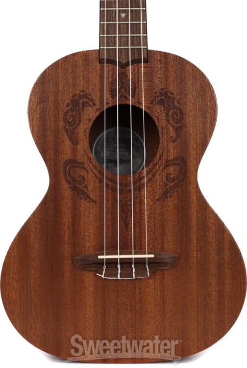 Luna Honu Tribal Turtle Tenor Ukulele - Satin Natural | Sweetwater