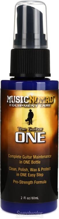 MusicNomad MN103 Guitar ONE All-in-1 Cleaner, Polish, and Wax, 4 oz., White