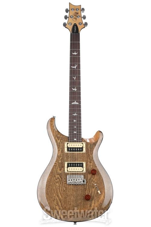 PRS SE Custom 24 Electric Guitar - Burled Ash Natural with Black Filler,  Sweetwater Exclusive