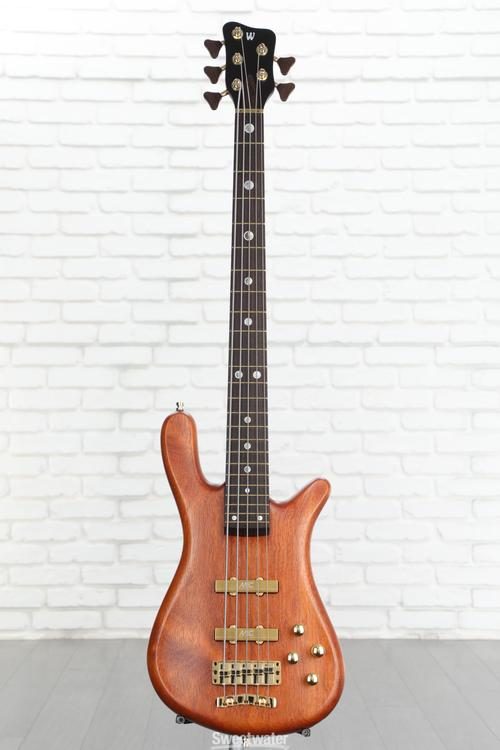 Warwick Masterbuilt Streamer Stage II 5-string Electric Bass Guitar - Amber  Transparent Satin