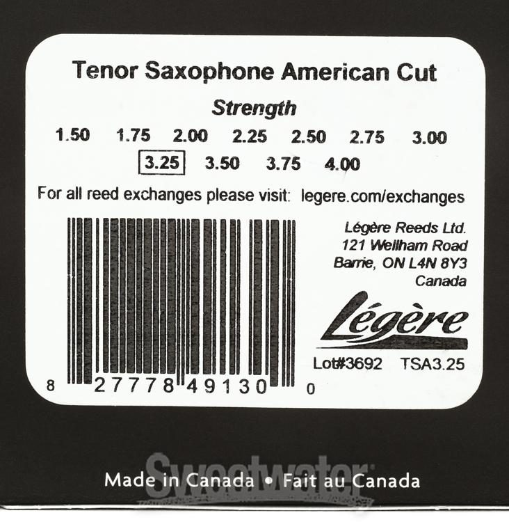 Légère American Cut Tenor Sax 2.5 « Anches