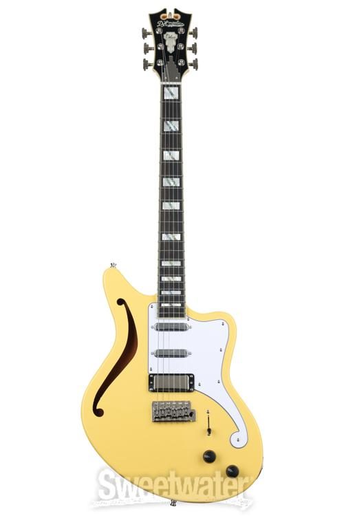 D'Angelico Deluxe Bedford SH Semi-hollowbody Electric Guitar - Vintage Cream