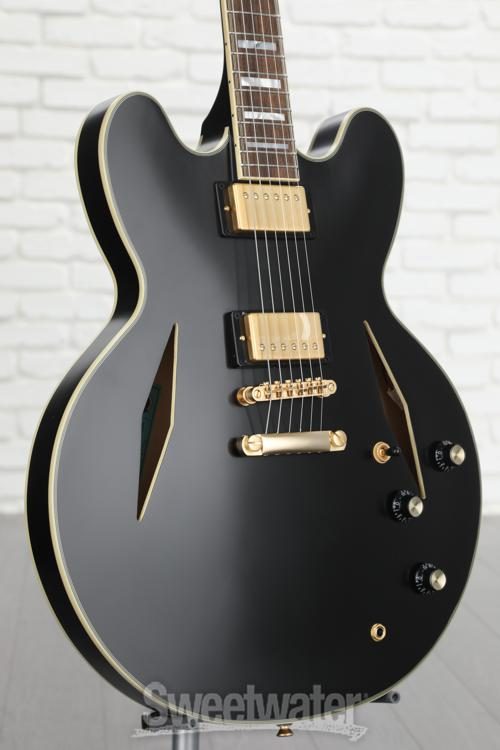 Epiphone Emily Wolfe Sheraton Stealth Semi-Hollow Electric Guitar - Black  Aged Gloss