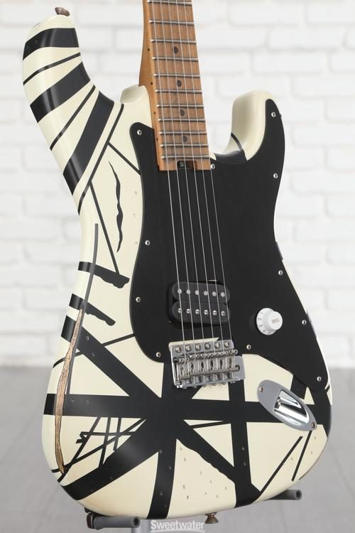 EVH Striped Series '78 Eruption Electric Guitar - Black/White
