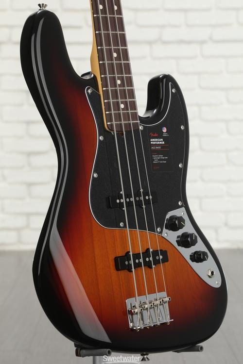 Fender American Performer Jazz Bass - 3-Tone Sunburst with Rosewood  Fingerboard