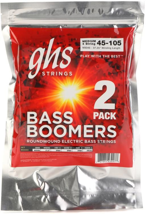 GHS M3045-2 Bass Boomers Roundwound Electric Bass Guitar Strings