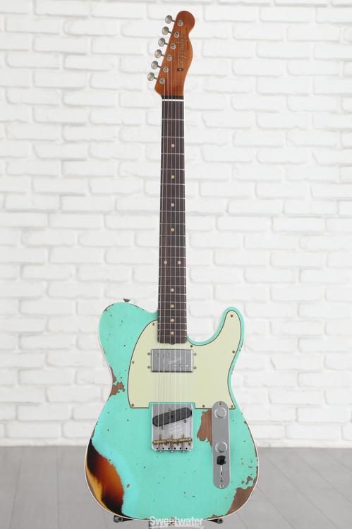 Fender Custom Shop Limited-edition Cunife Telecaster Custom Heavy Relic  Electric Guitar - Aged Sea Foam Green Over 3-color Sunburst