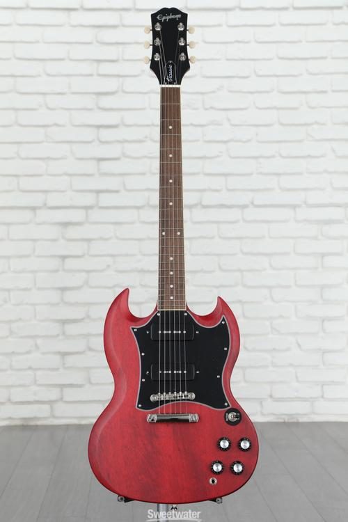 Epiphone SG Classic Worn P-90s Electric Guitar - Worn Cherry