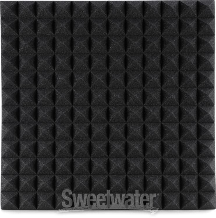 Auralex 2 inch Studiofoam Pyramids 2x2 foot Acoustic Panel 2-pack - Charcoal